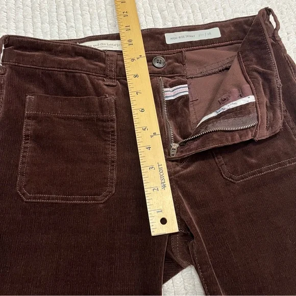 Anthropologie Brown High-Rise Skinny Corduroy Pants - Picture 7 of 16